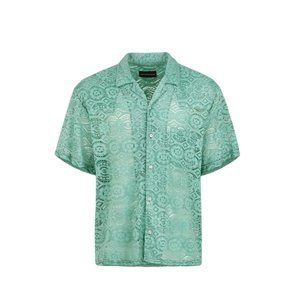 Saint Ramon Never Die Men´s lace western shirt in Green Size L NWT
